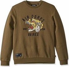 AVIREX Military Tiger Embroidered Sweatshirt Olive ( S ) - £64.41 GBP