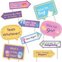 Baby Gender Reveal Photo Booth Props Neutral Boy or Girl Party 10pcs - $3.64