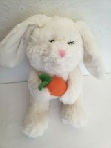 The Childrens Place White Bunny Rabbit Holding Carrot Plush Stuffed Animal  - £11.43 GBP
