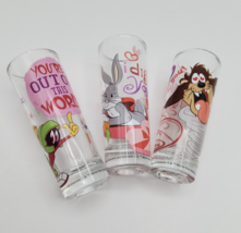 Looney Tunes Valentine Glass Set Bugs Bunny Taz Marvin Zak Designs WB - $9.89