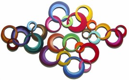 Colorful infinity Circle Wall Sculpture wood wall hangings- contemporary Art69 - £359.70 GBP