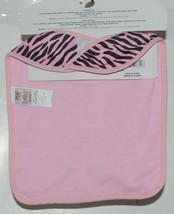 Baby Ganz Girl Pink Black Zebra Pattern Pacifier Clip Matching Bib Gift Set image 2