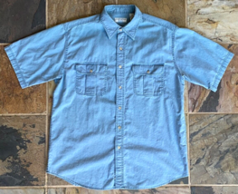 COVINGTON Button Up Shirt Men&#39;s - Size L 42-44 - Light Blue Short Sleeve - £13.01 GBP