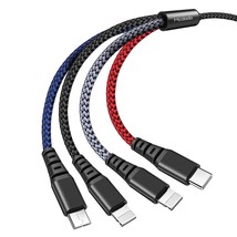 4 In 1 Nylon Braid Rechargeable Usb Cable, Compatible With Various Model... - £20.43 GBP