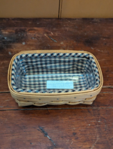 LONGABERGER 2004 Biscuit Basket with Fabric Liner &amp; Plastic Protector EUC - £20.82 GBP