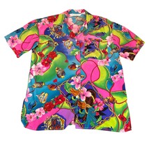 Vintage Bella Camicie Shirt Womens Small Silk Hawaiian Floral Fish Print... - $49.99