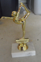 Unused Marble Base Plastic Topper Gymnastic Girl Trophy 6 1/2&quot; Tall  - $18.81