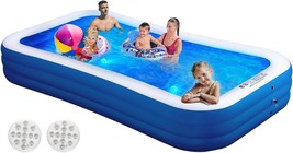 Inflatable Swimming Pool with Pool Lights 130&quot; x 72&quot; x 22&quot; Full Sized La... - $208.65