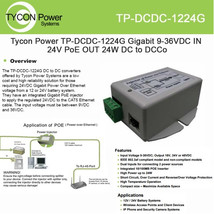 Tycon TP-DCDC-4824G GIGABIT 36-72VDC IN 24V POE OUT 24W DC - $106.55