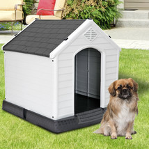 Large Indoor Outdoor Dog House Waterproof Solid Plastic Frame Waterproof, Gray - £94.31 GBP