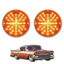 58 1958 Chevy Impala Bel Air Biscayne LED Front Amber Park Light Lamp Lens Pair - £63.05 GBP