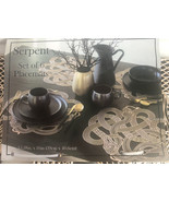 Halloween Placemats Set of 6 Vinyl Snakes Serpents Gold 16&quot; Asian Benson... - £37.07 GBP