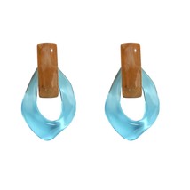 Colorful Transparent Clear Resin Acrylic Water Drop Earrings Hollow Geometric Dr - £8.64 GBP