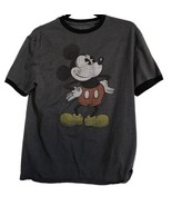 DISNEY PARKS Womens Top Gray Mickey Mouse Short Sleeve Ringer Tee T Shirt S - £8.24 GBP