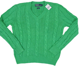 NEW $165 Polo Ralph Lauren Sweater!  Orange Green or Blue  100% Silk  Cable Knit - £51.40 GBP