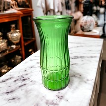 Vintage E O BRODY Green Glass Ribbed 9-1/2” Vase Cleveland. O. U.S.A. - $12.19