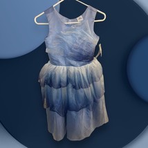 Disney Size 9/10 Layered Tulle Dress Ombre sparkly shimmer sleeveless Blue - €24,53 EUR