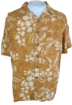 PANAMA JACK Hawaiian ALOHA shirt L pit to pit 24 rayon tropical floral luau - £11.61 GBP