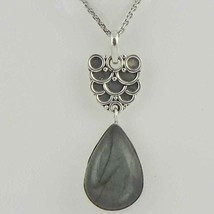 Massiccio 925 Argento Sterling Labradorite Ciondolo Collana Donna PSV-2093 - £27.39 GBP+