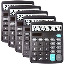 5 Pack Calculators Large Display for Desk, Solar Calculator, Basic 12 Digit Big - £32.14 GBP