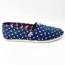 Toms Classics Navy Polka Dot Linen Womens Slip On Casual Canvas Flat Shoes - £31.83 GBP