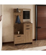 Parker 75" Mirrored Entryway Hall Tree: Hangers, Shelves, Storage - $298.99