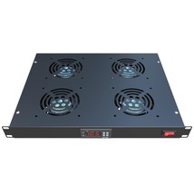Rack Mount Fan - 4 Fans Server Cooling System - 1U 19&quot; Rackmount Cabinet Panel w - £143.21 GBP