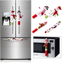 Ourwarm Christmas Refrigerator Handle Covers Set of 4, 3D Cute Snowman Fridge Do - £23.96 GBP