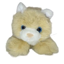 People Pals A&amp;A Plush Kitty Cat Blue Eyes Stuffed Animal Beanie Cream White 9&quot; - $10.24