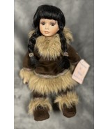 Collectible Porcelain Doll Genuine Indigenous Arctic Eskimo With Braids - $30.96