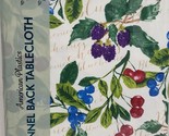 Flannel Back Vinyl Tablecloth 60&quot;Round(4-6 people) MULTICOLOR VARIOUS BE... - $15.83