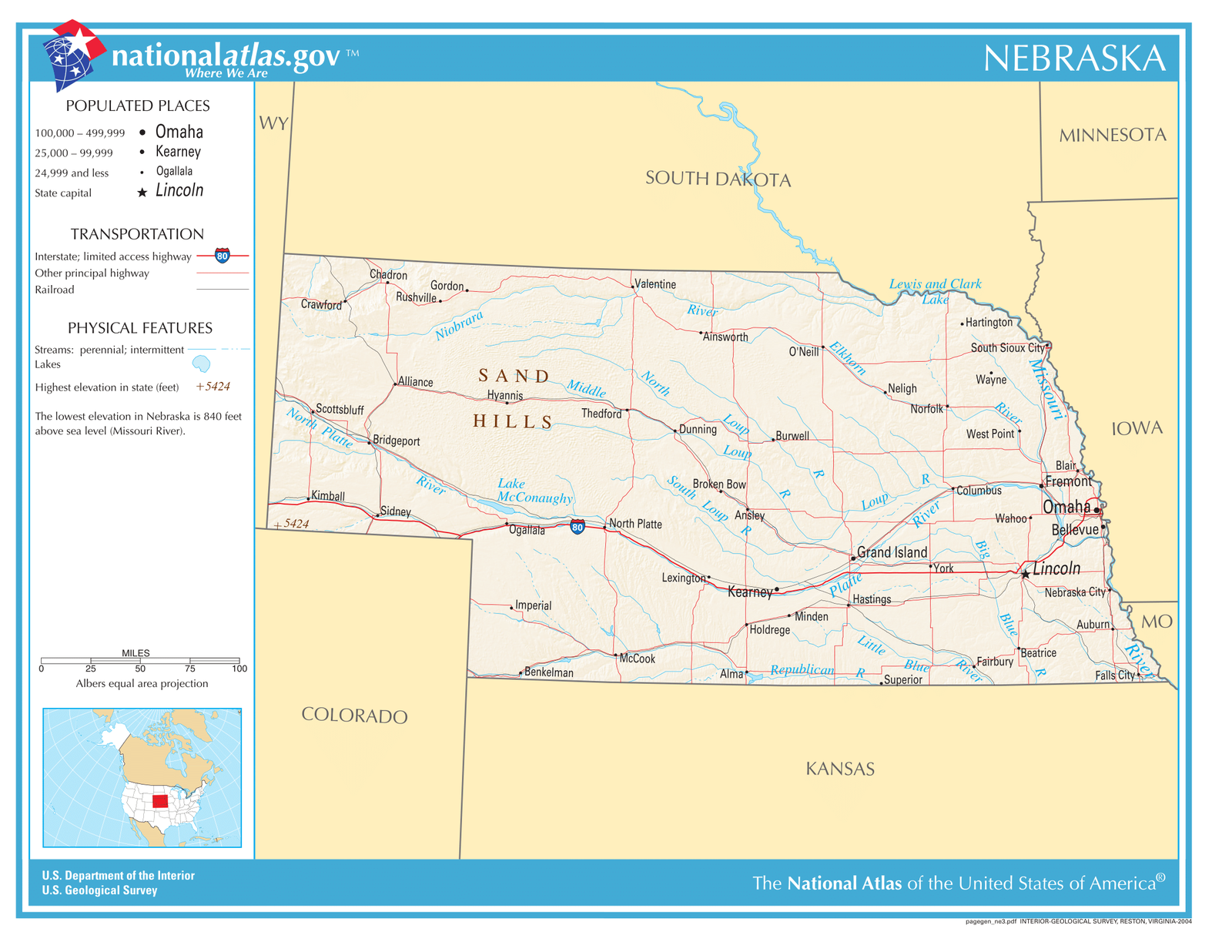 State Reference Map Nebraska State Reference Laminated Wall Map - Maps & Atlases