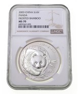 2003 China S10Y Silver Panda Frosted Bamboo NGC MS70 1 Oz. - $484.37 CAD
