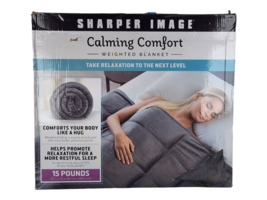 Sharper Image Calming Comfort Weighted Blanket, 15 Lbs Adult - Gray - £38.74 GBP