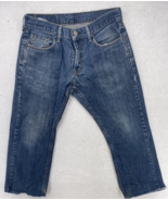 Levis 559 Men&#39;s Jeans Size 30x25 Relaxed Straight Leg Denim Blue Raw Hem - £13.23 GBP