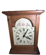 Vintage Decorative Carved Solid Wood Table Mantel  Clock &quot;The Scranberry... - $40.10