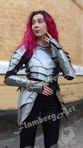 Medieval &quot;Elven Queen&quot; Lady Armor Shoulder Armor Bracer Greaves Fantasy ... - £531.81 GBP