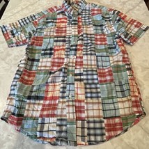 SUN RIVER CLOTHING CO. Men&#39;s Shirt Size L Plaid Red Button Down Flaw - $13.80