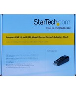 STARTECH COMPACT USB 2.0 TO 10/100 MBPS ETHERNET NETWORK ADAPTER  BLACK NEW - $50.27 CAD