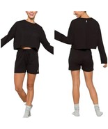 Free People Movement Womens XS Black Cropped Sweatshirt Shorts Sunny Set... - $92.07 CAD