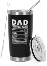 Best Dad Ever Gifts Tumbler for Men Nutrition Facts Tumbler 20 Oz, Dad Coffee Mu - £16.92 GBP