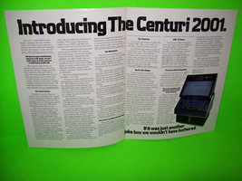 2001 CENTURI 1981 ORIGINAL JUKEBOX  PHONOGRAPH PROMOTIONAL FLYER BROCHURE - $25.65