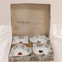 RARE 4- Limoges Hand painted Playing Card Poker/ Bridge Trays Dishes Accessories - £98.90 GBP