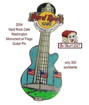 Hard Rock Cafe 2004 Washington Monument with Flags Guitar Trading Pin - $14.95