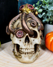 Ebros Sea Monster Golden Masked Octopus Wrapped Around Cyborg Robot Skull 5.25&quot;H - £20.90 GBP