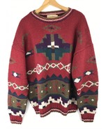 Vtg LL Bean Sweater Mens Large Tribal Southwestern Chunky Knit Wool Ski ... - £73.24 GBP