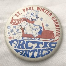 St. Paul Winter Carnival Arctic Antics 1969 Vintage Pin Button Pinback M... - £13.30 GBP