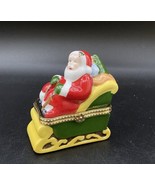 Wynbrooke Santa Claus Christmas Hinged Trinket Box Porcelain Sled Toy Sack - €13,08 EUR