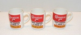 Carnation Hot Cocoa Mix Ceramic Coffee Mugs Lot Of 3 Made In Usa Guc - £15.97 GBP