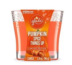 Glade Scented Glass Candle, Pumpkin Spice Things Up, 3.4 Oz. - £5.52 GBP